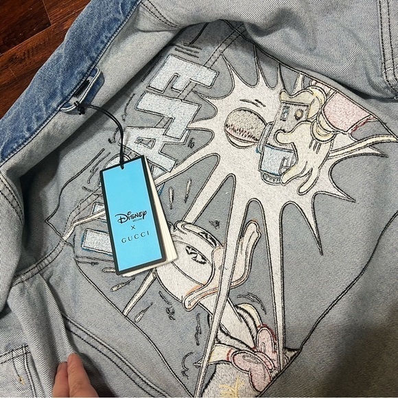 GUCCI X DISNEY DONALD DUCK embroidered denim Jacket NWT 56 or 3X *Posh Pick! - Picture 5 of 14